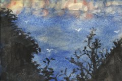 Approaching storm . Watercolours