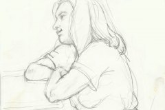 Girl-with-folded-arms. Pencil