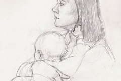 Mother-and-child. Pencil