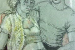 couple. Pastel and pencil