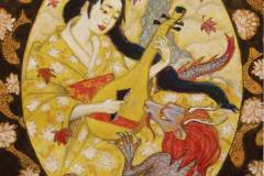 Benzaiten-and-the-dragon. Watercolours
