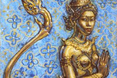 Golden-Kinnari. Pastels Mixed Media