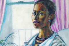 Woman-with-a-pink-fan Acrylics