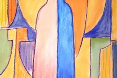 Robert Kitson Cubist still life with bottles