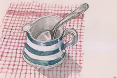 Sally Pope-Jug and Spoon, Pen and wash