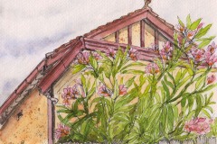 Sally Pope-Nearby House, Pen and wash