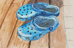 Sally Pope-Crocs-Pen and wash
