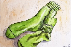 Sally Pope-Socks-Pen and Wash