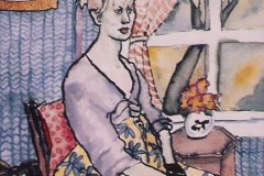 Girl-in-black-stockings. Watercolours