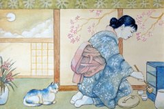 Tea-ceremony. Watercolours